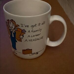 Shoebox Greetings  Ceramic Mug with Cartoon Design 1987 I’ve Got A Headache